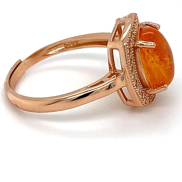 Mandarin Spessartine 3.40ct Rose Gold Silver Ring - Picture 3 of 6